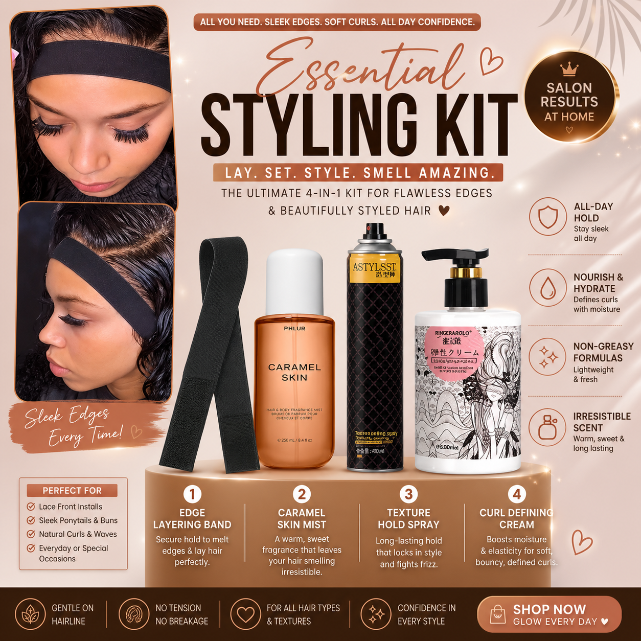 Watercurly Wig + Essential Styling Kit π§β¨