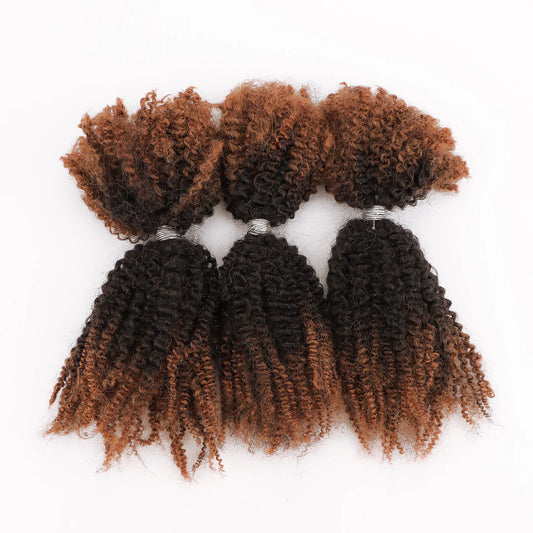 AFROKINKY coloured human hair bundles for braiding - 4A/4B/4C