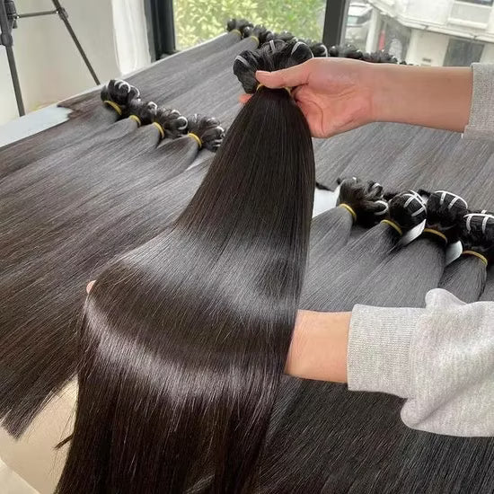 Vietnamese 100% double drawn raw virgin human hair grade 12AA.