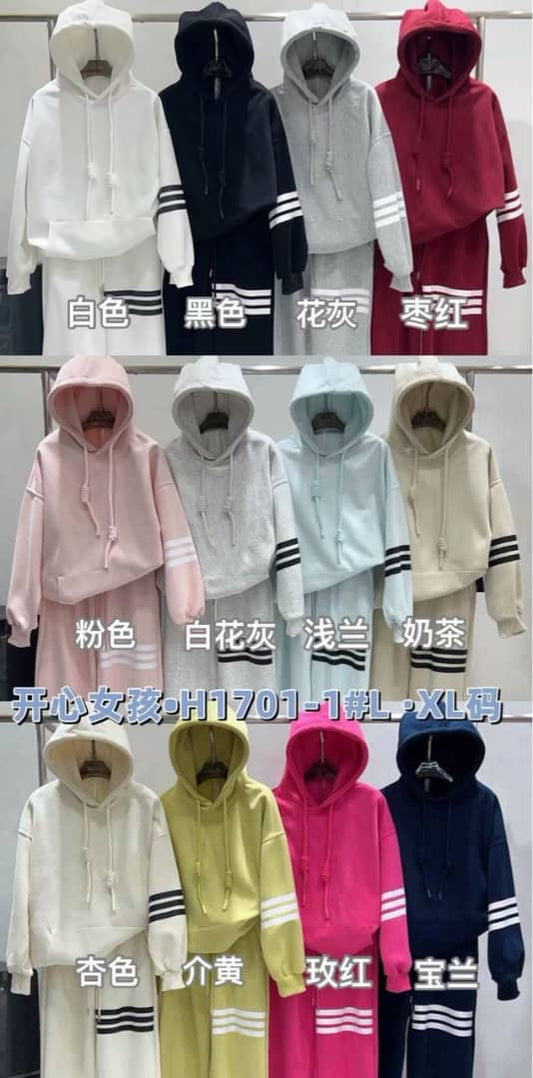 Women’s Stripe Hoodie Tracksuit Set : PRE-ORDER