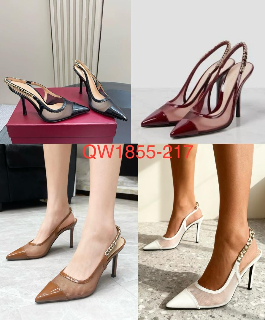 Chain Detail Mesh Slingback Heels : PRE-ORDER