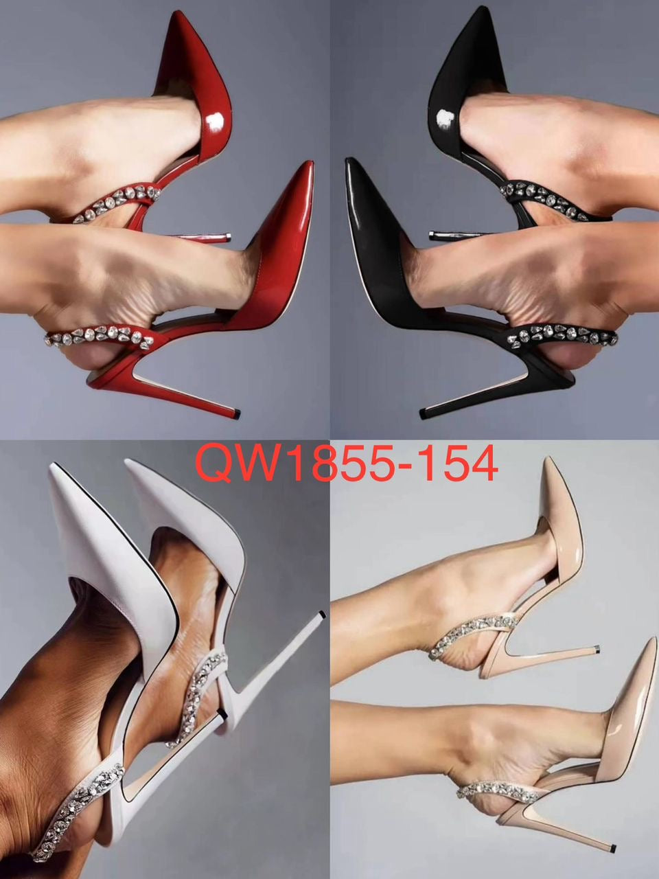 Crystal Strap Patent Heels : PRE-ORDER