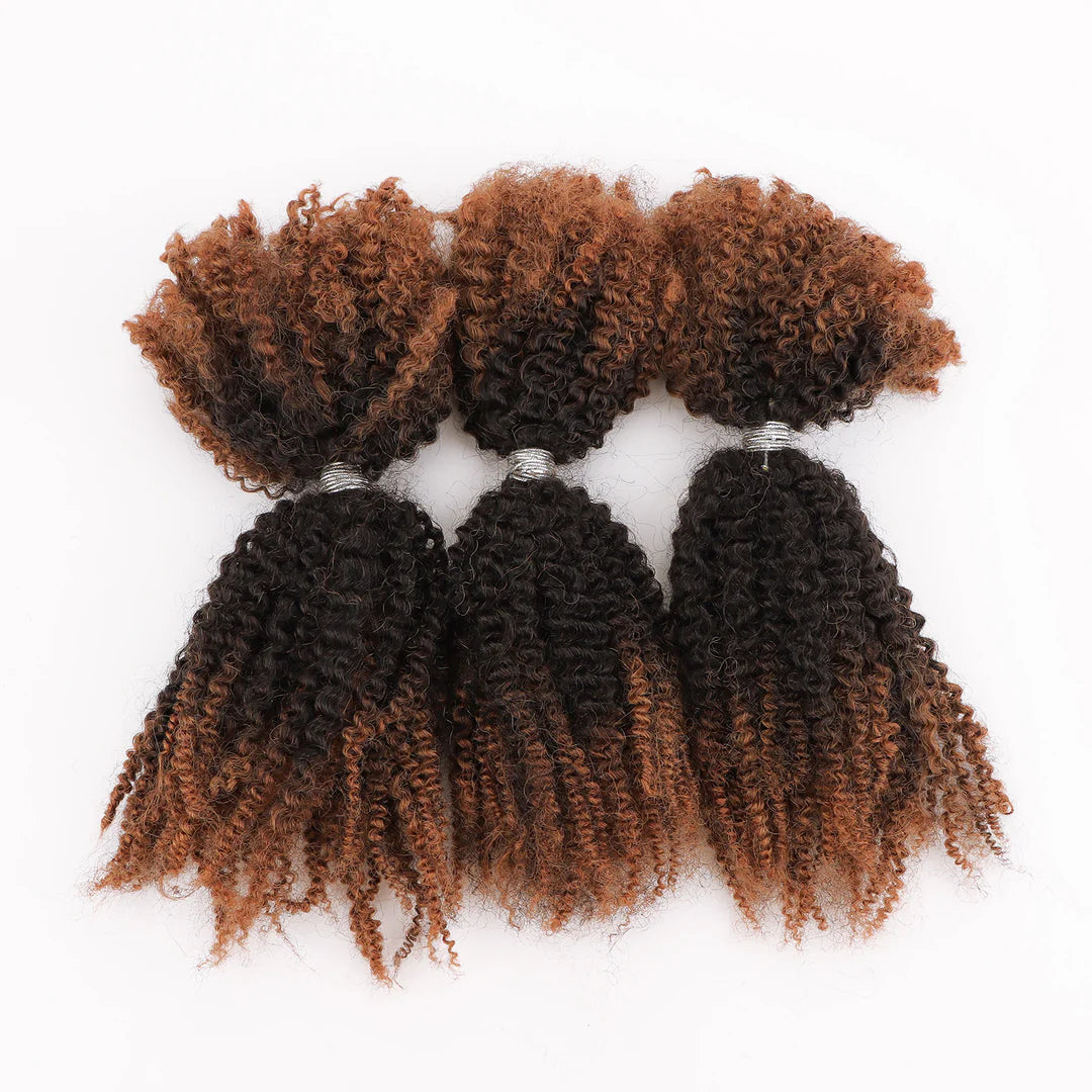 AFROKINKY coloured human hair bundles for braiding - 4A/4B/4C