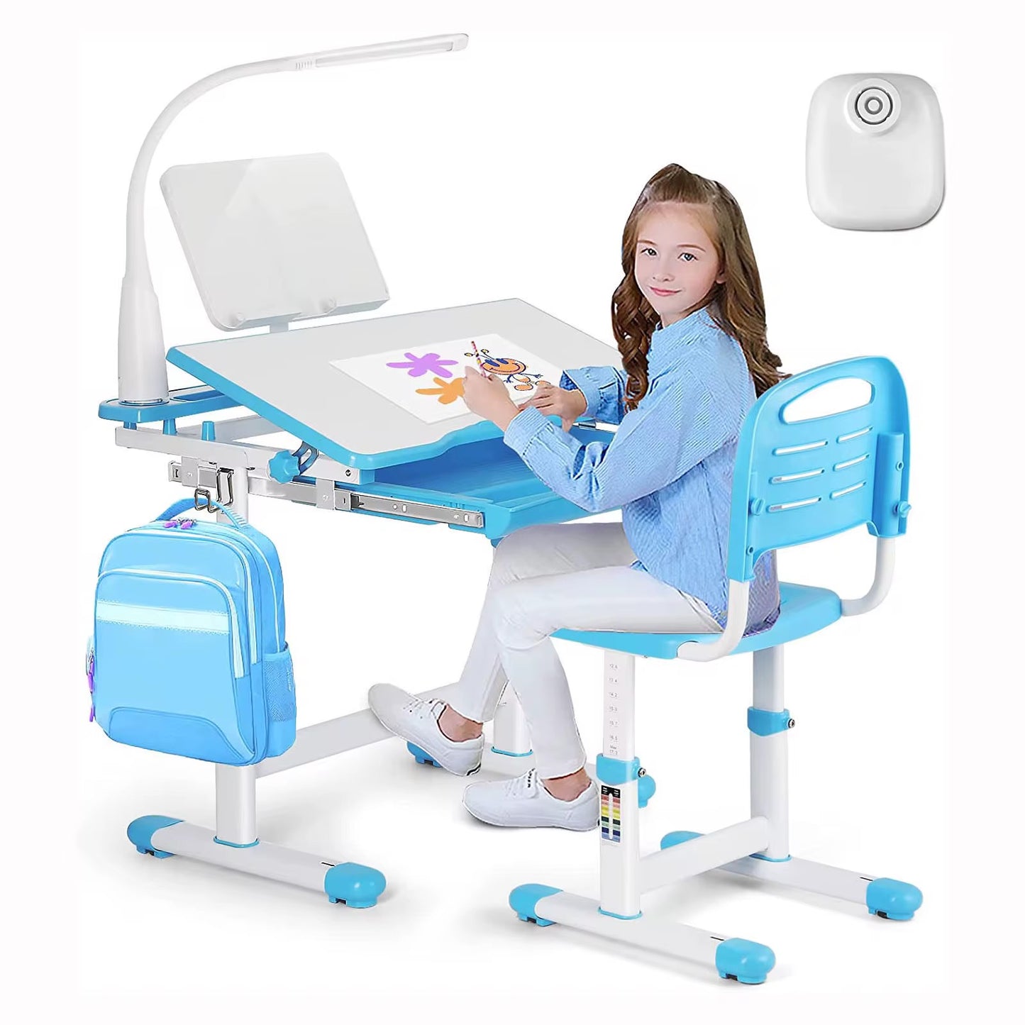Kids Adjustable Study Desk & Chair With LED Light (PRE-ORDER)
