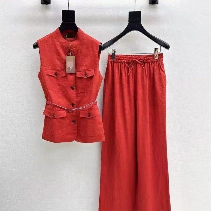 Chic Linen Two-Piece Set Belted: (Pre-Order)