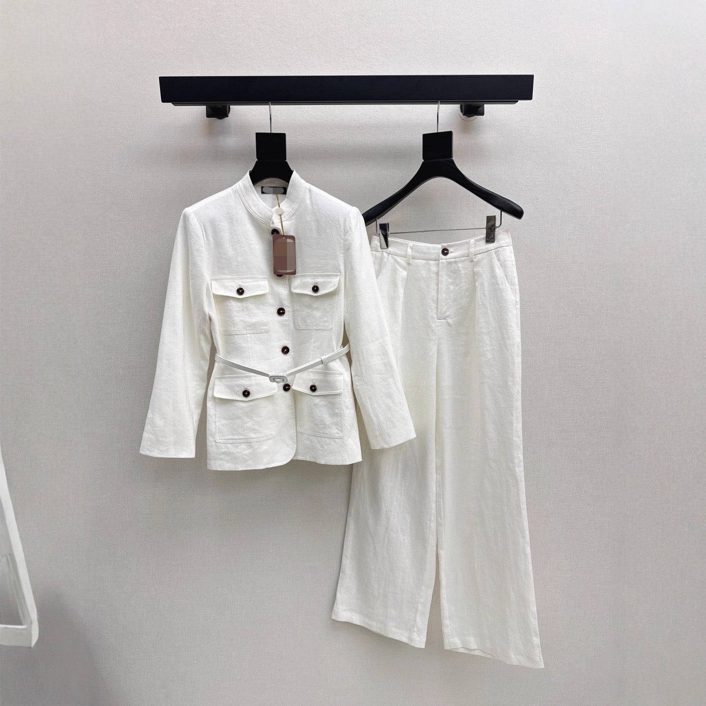 Chic Linen Two-Piece Set Belted: (Pre-Order)