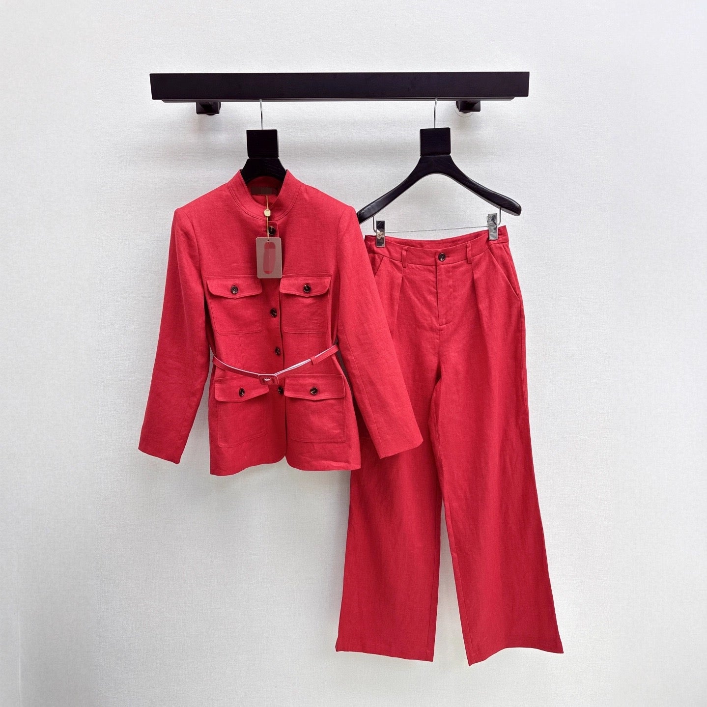 Chic Linen Two-Piece Set Belted: (Pre-Order)
