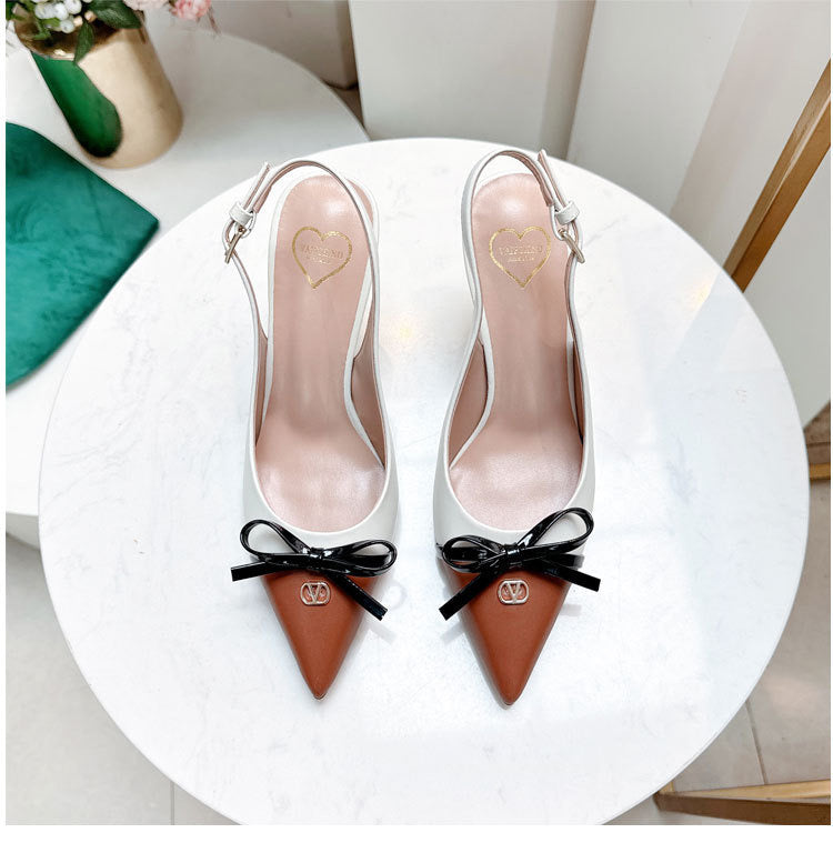 Valentina Bow-Toe Slingback Heels : PRE-ORDER