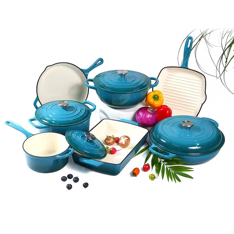 Premium 11-Piece Enamel Cast Iron Cookware Set : PRE- ORDER