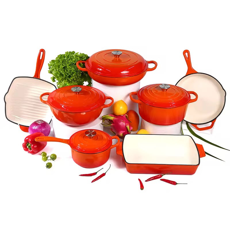 Premium 11-Piece Enamel Cast Iron Cookware Set : PRE- ORDER