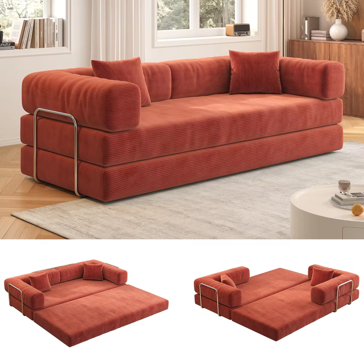 Convertible Compressible Standard Couch  Modern 3-in-1 Lounge Sofa : PRE-ORDER