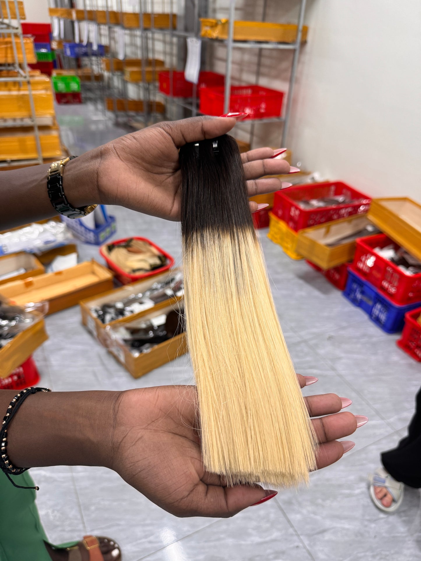 Vietnamese virgin human hair coloured hair bundles- super double drawn - Bone straight/wavy/curly