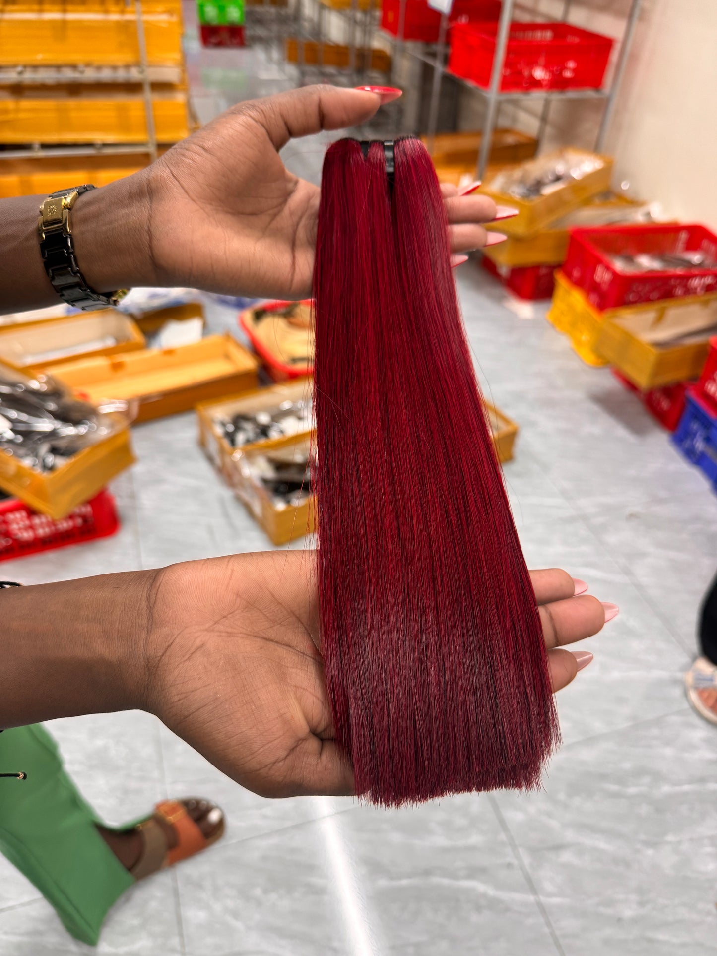 Vietnamese virgin human hair coloured hair bundles- super double drawn - Bone straight/wavy/curly