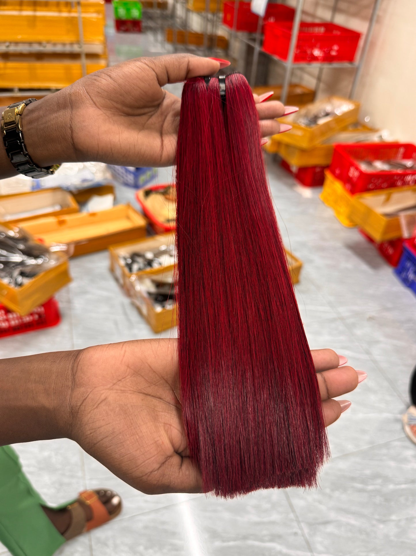 Vietnamese virgin human hair coloured hair bundles- super double drawn - Bone straight/wavy/curly