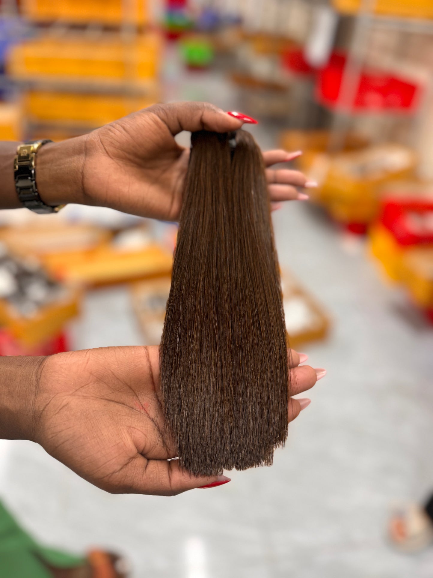 Vietnamese virgin human hair coloured hair bundles- super double drawn - Bone straight/wavy/curly (2)