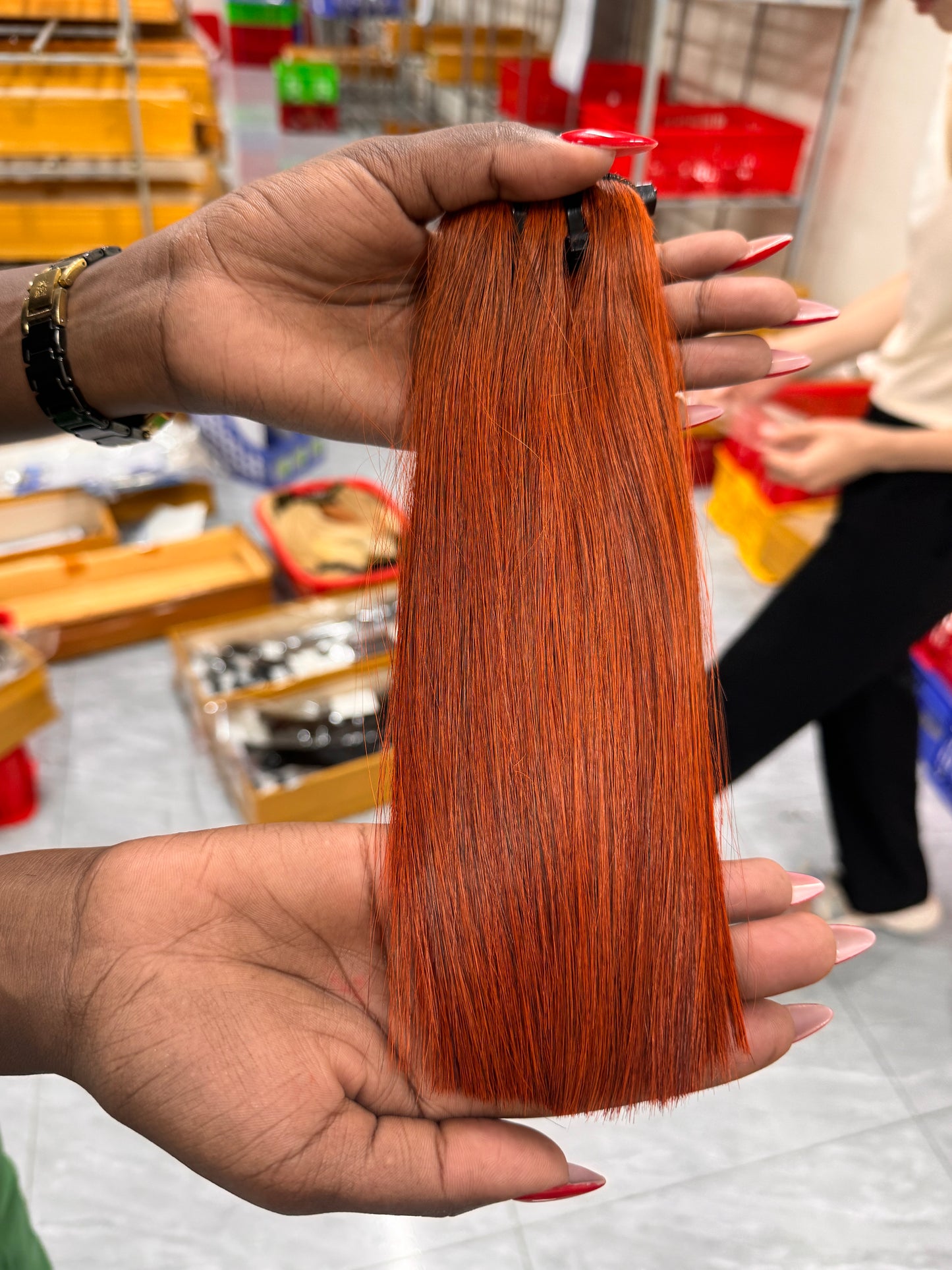 Vietnamese virgin human hair coloured hair bundles- super double drawn - Bone straight/wavy/curly