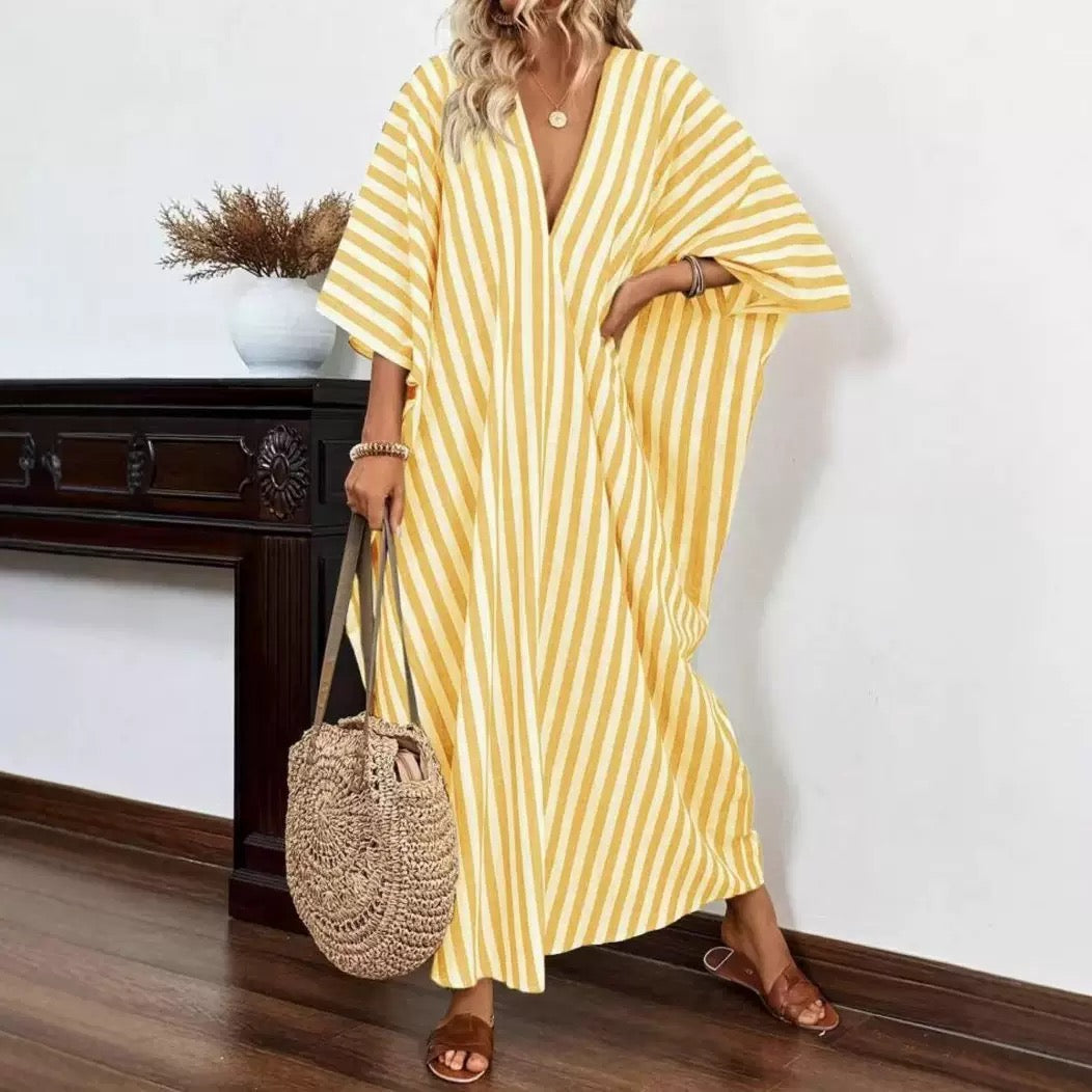 Striped Free-Flow Kaftan – Chic, Comfortable & Effortlessly Stylish : PRE- ORDER