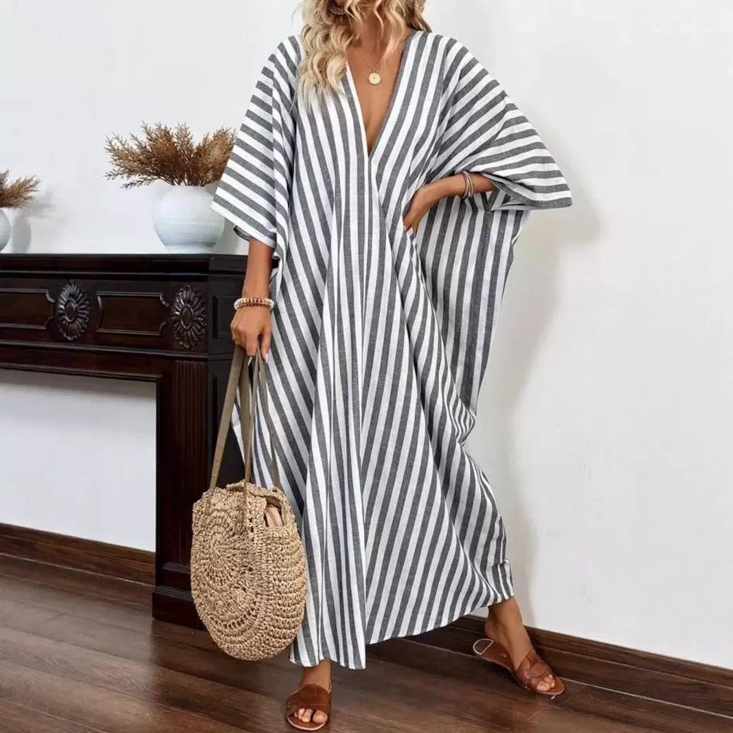 Striped Free-Flow Kaftan – Chic, Comfortable & Effortlessly Stylish : PRE- ORDER