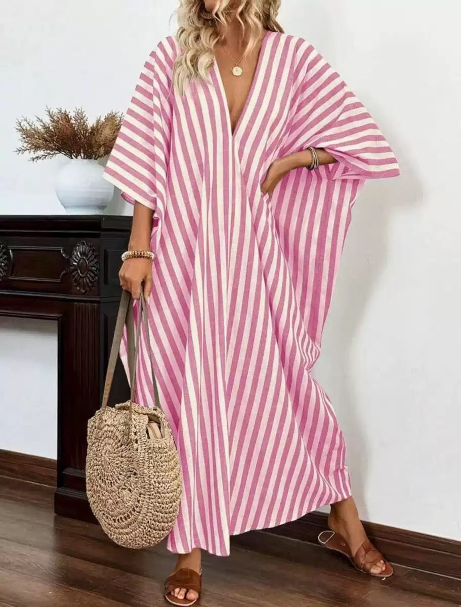 Striped Free-Flow Kaftan – Chic, Comfortable & Effortlessly Stylish : PRE- ORDER