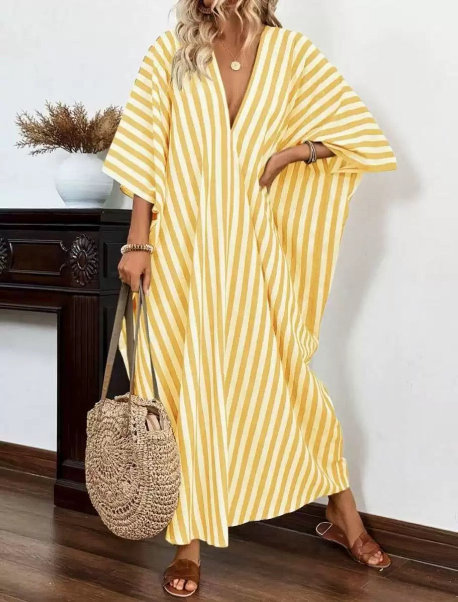 Striped Free-Flow Kaftan – Chic, Comfortable & Effortlessly Stylish : PRE- ORDER