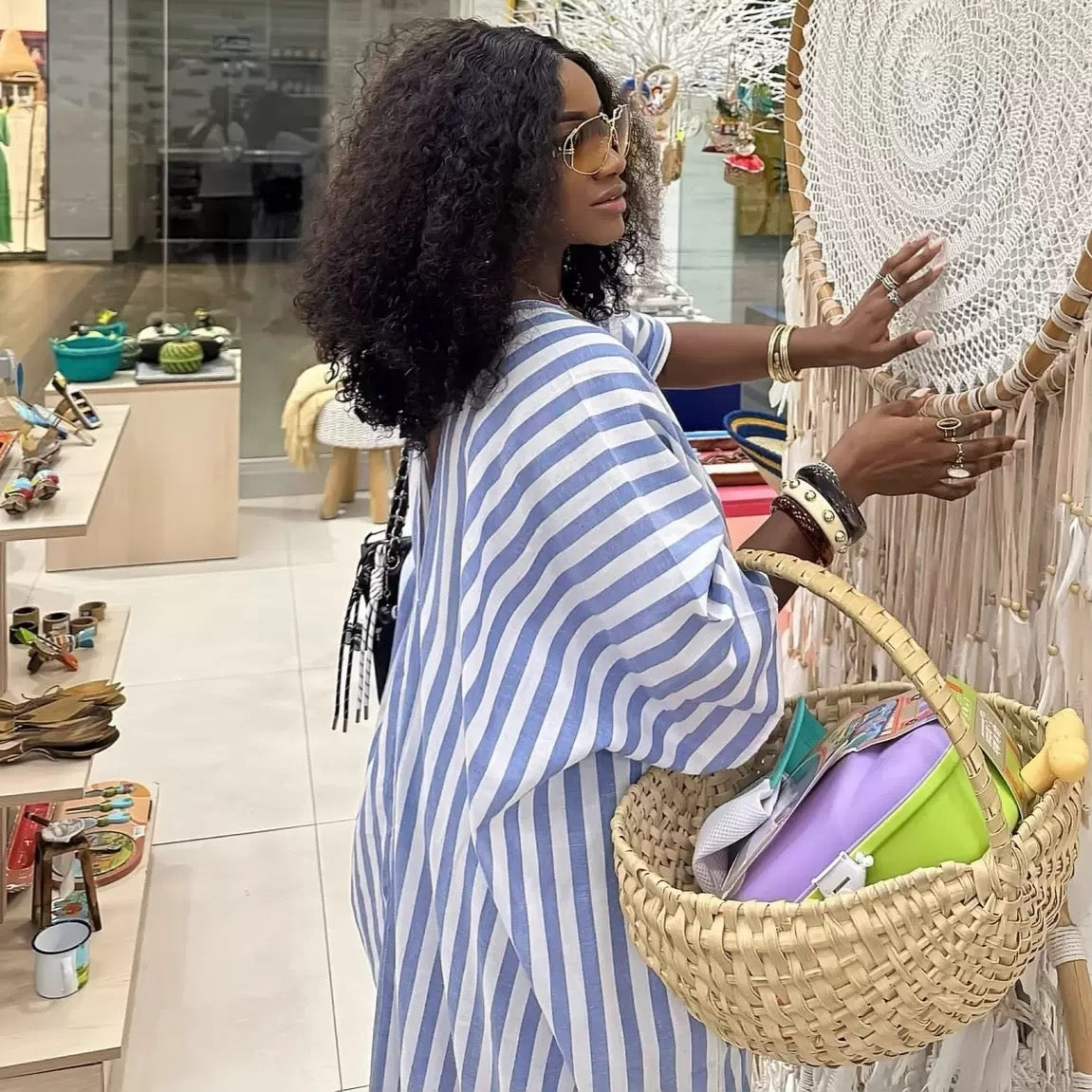 Striped Free-Flow Kaftan – Chic, Comfortable & Effortlessly Stylish : PRE- ORDER