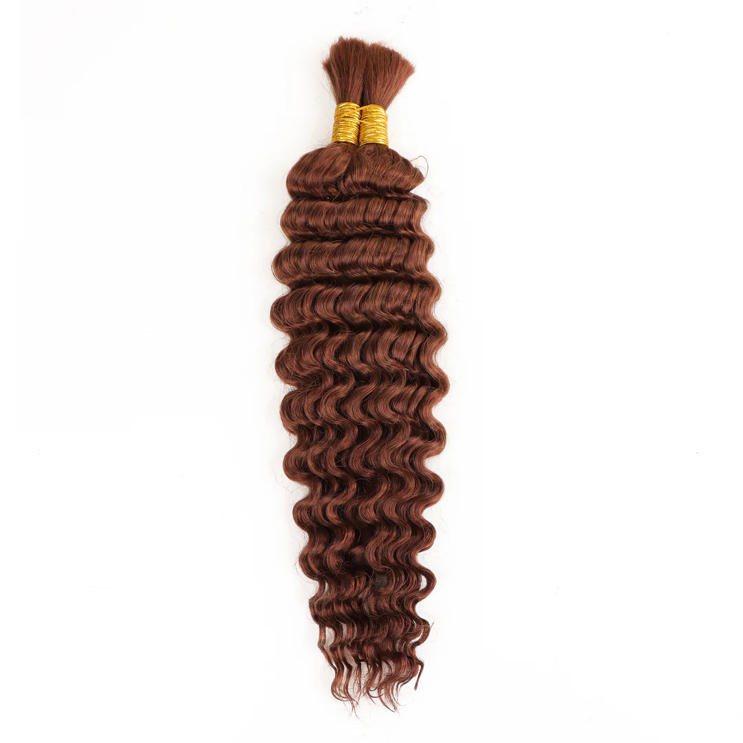 Deep Wave Virgin Human Hair for Braiding coloured 2 & 4 (Pre-order)
