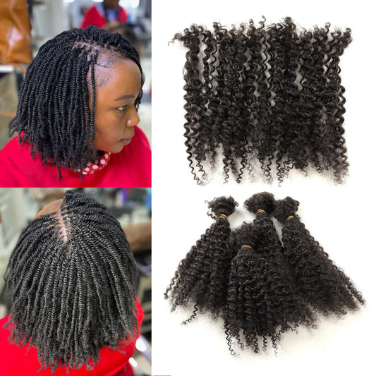 Njerimaremare Human Hair Bulk for Braiding 50g/Pack - 4A/4B