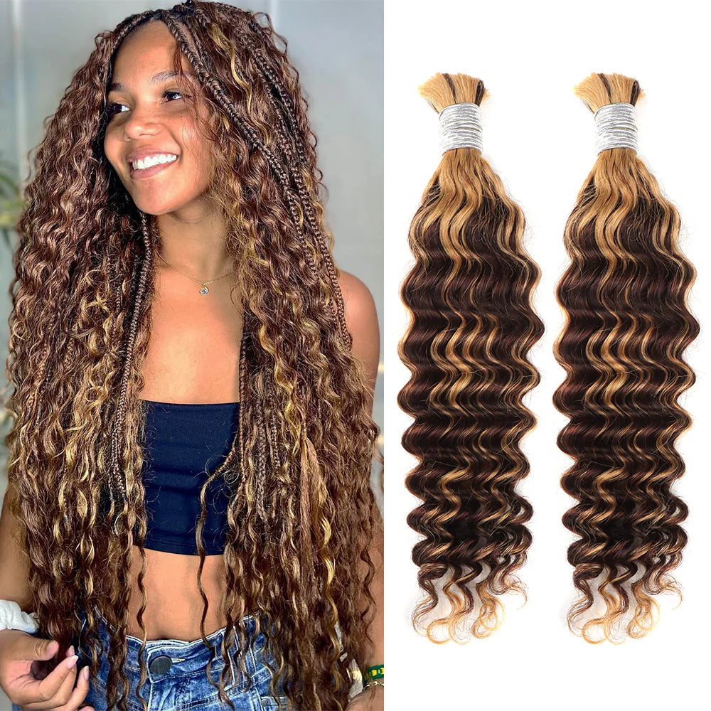 Deep Wave Virgin Human Hair for Braiding colored – 50g & 100g (Pre-order)