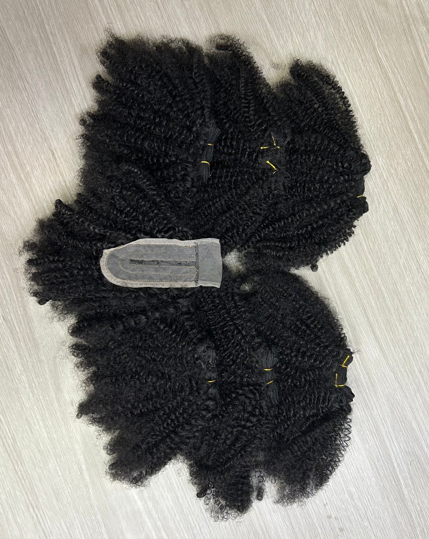 Semi-Human Hair Bundle Set with 2*6 Closure – 6 Bundles 12inches (pre-order)