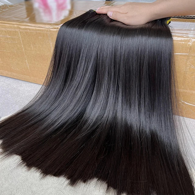 Vietnamese 100% double drawn raw virgin human hair grade 12AA.