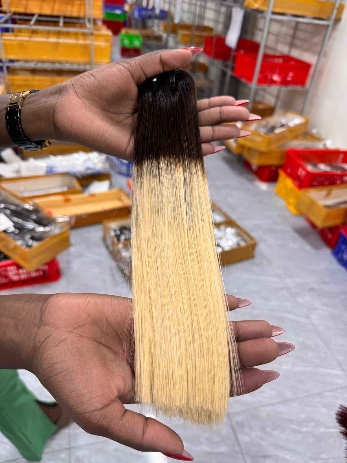 Vietnamese Super double drawn 100% Virgin Human Hair Ombre & Blonde Hair Bundle