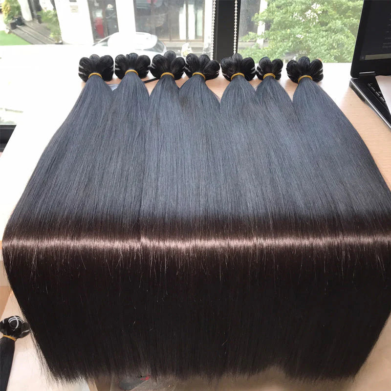 Vietnamese super double drawn raw Virgin human hair Grade 12a- 100grams per bundle.